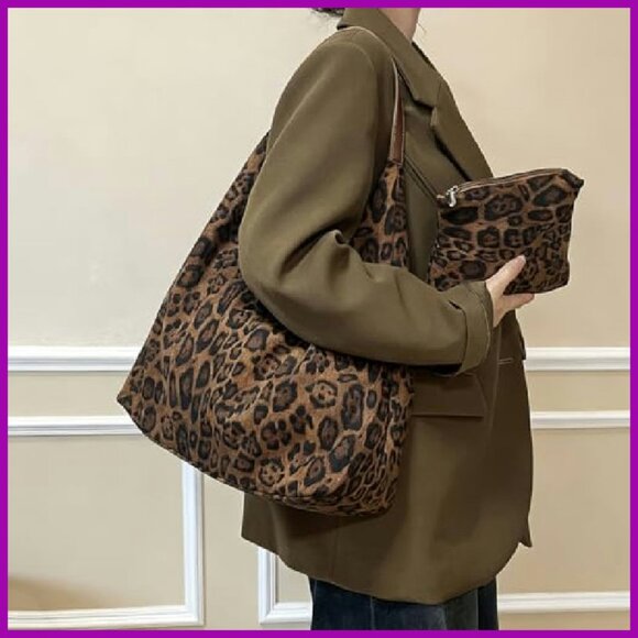 Large Capacity Faux Suede Tote Bag with Adjustable Strap - Picture 4 of 8